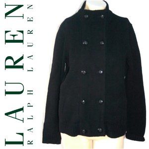 Military style sweater double breasted 100% wool